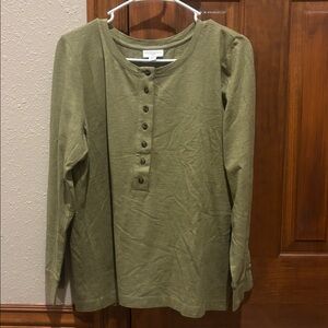 Pristine condition, JJill modern henley top - Ochre Heather